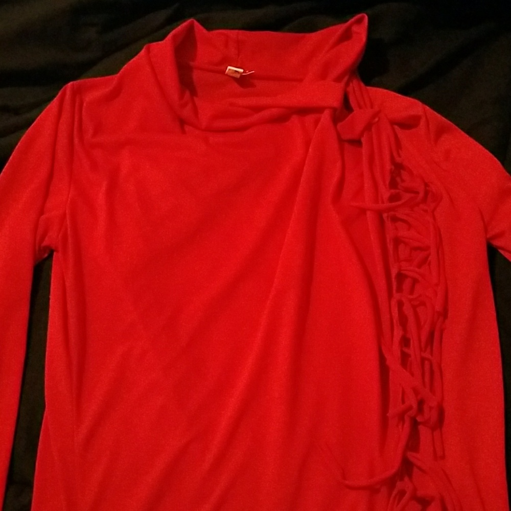 Long sleeve tunic, fringed