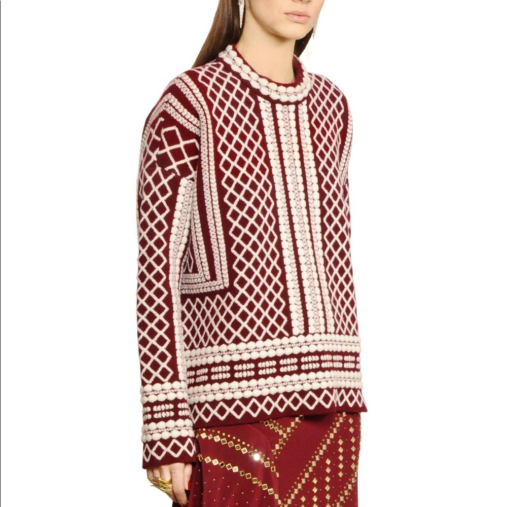 Tory Burch Sweater NEW Merino Jacquard