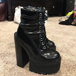 Black Jeffrey Campbell platform boots