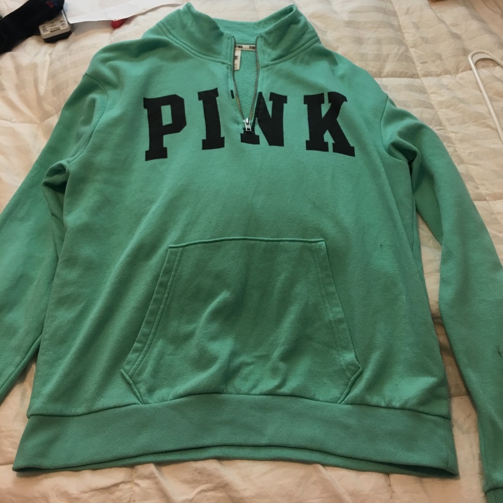 Vs pink turquoise pullover zip up