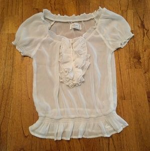 Abercrombie & Finch Sheer Ruffle Blouse Top Abercrombie & Finch Sheer Ruffle Blouse Top