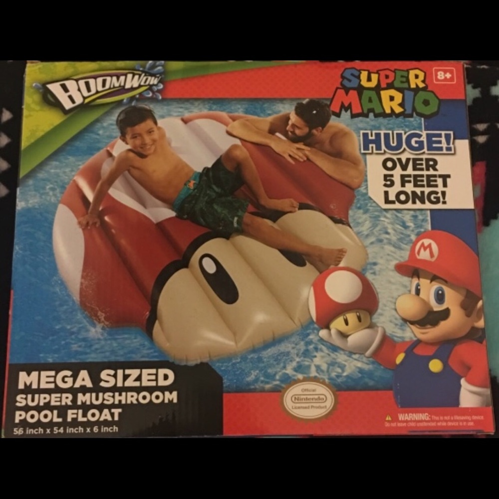 Boom Wow Super MARIO Mushroom Pool Float