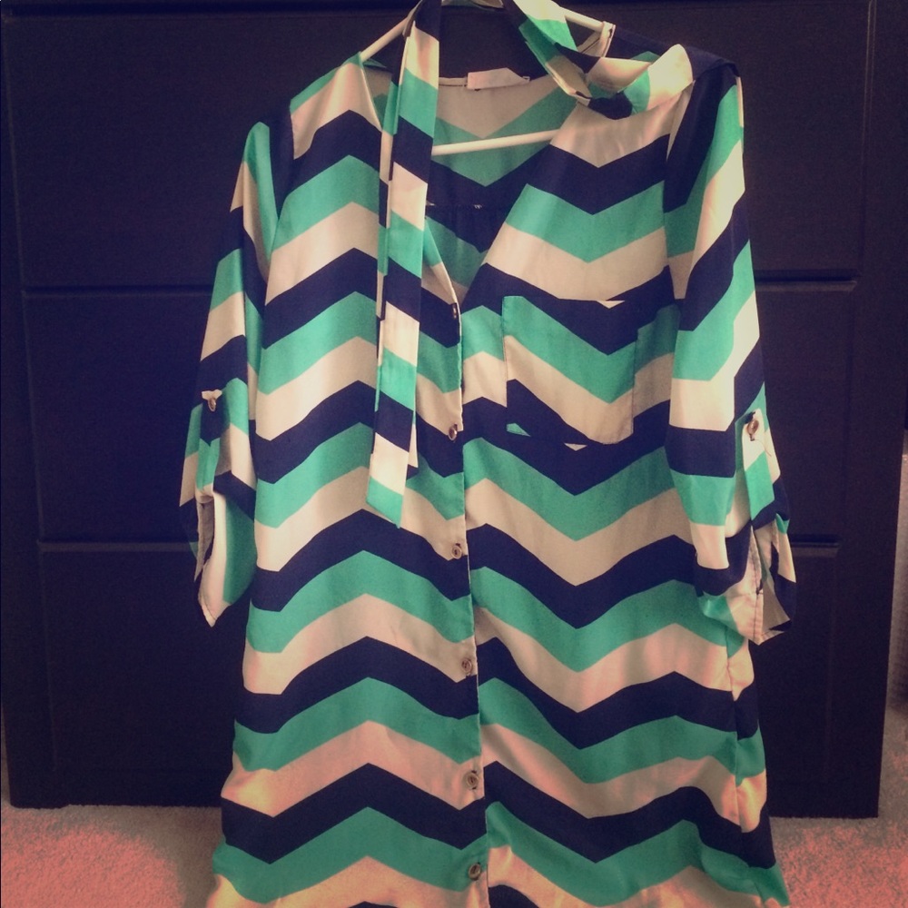 Chevron button down shirt