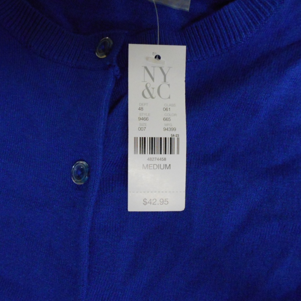 Beautiful cobalt blue cardigan 3/4 sleeve_2