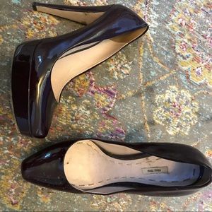 Miu Miu patent leather platform heels