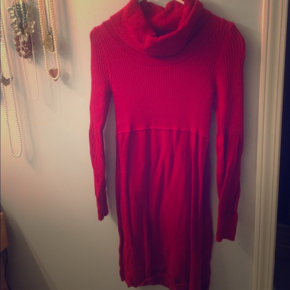 Turtleneck knit sweater dress