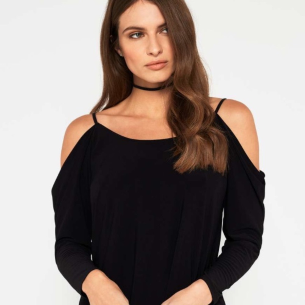 Black Slinky Lattice Top