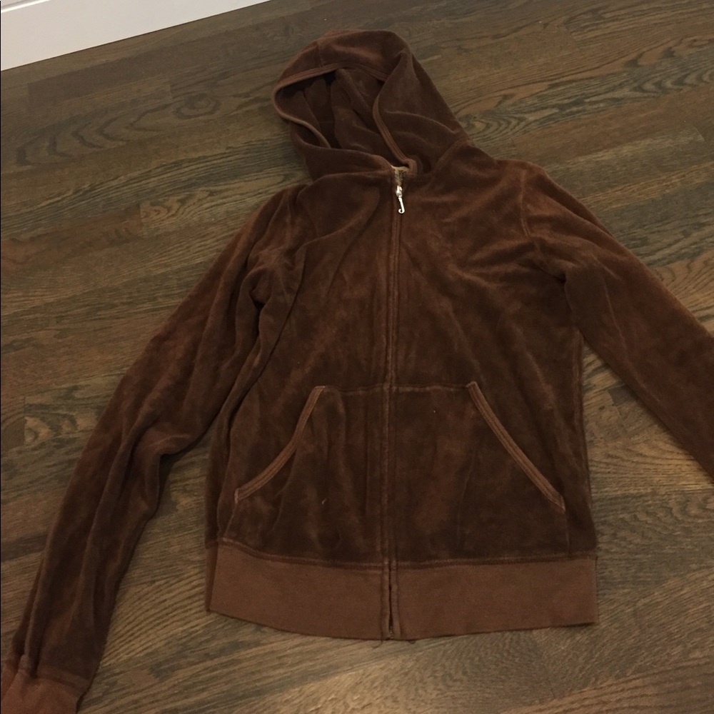 Juice Couture brown zip up hooded sweatshirt