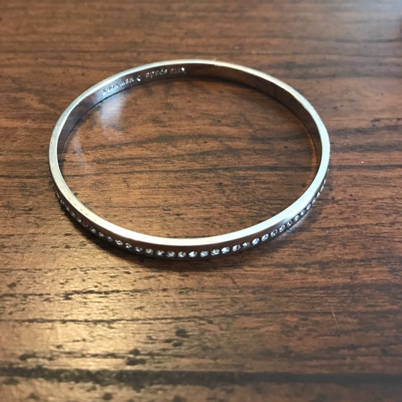 kate spade Jewelry - Kate Spade Silver Crystal Thin Bangle Bracelet