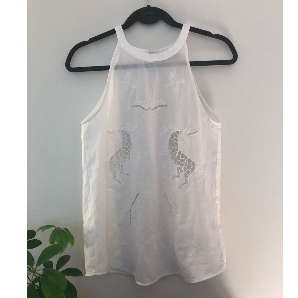 LF High-neck Embroidered Top.