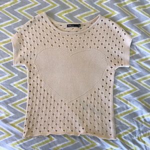 Dear Creatures heart sweater short sleeves