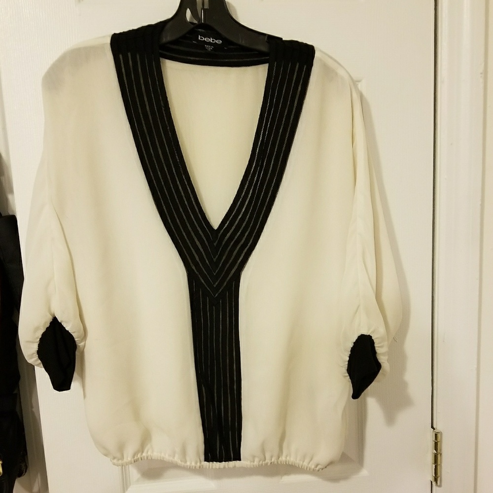 Bebe cream blouse