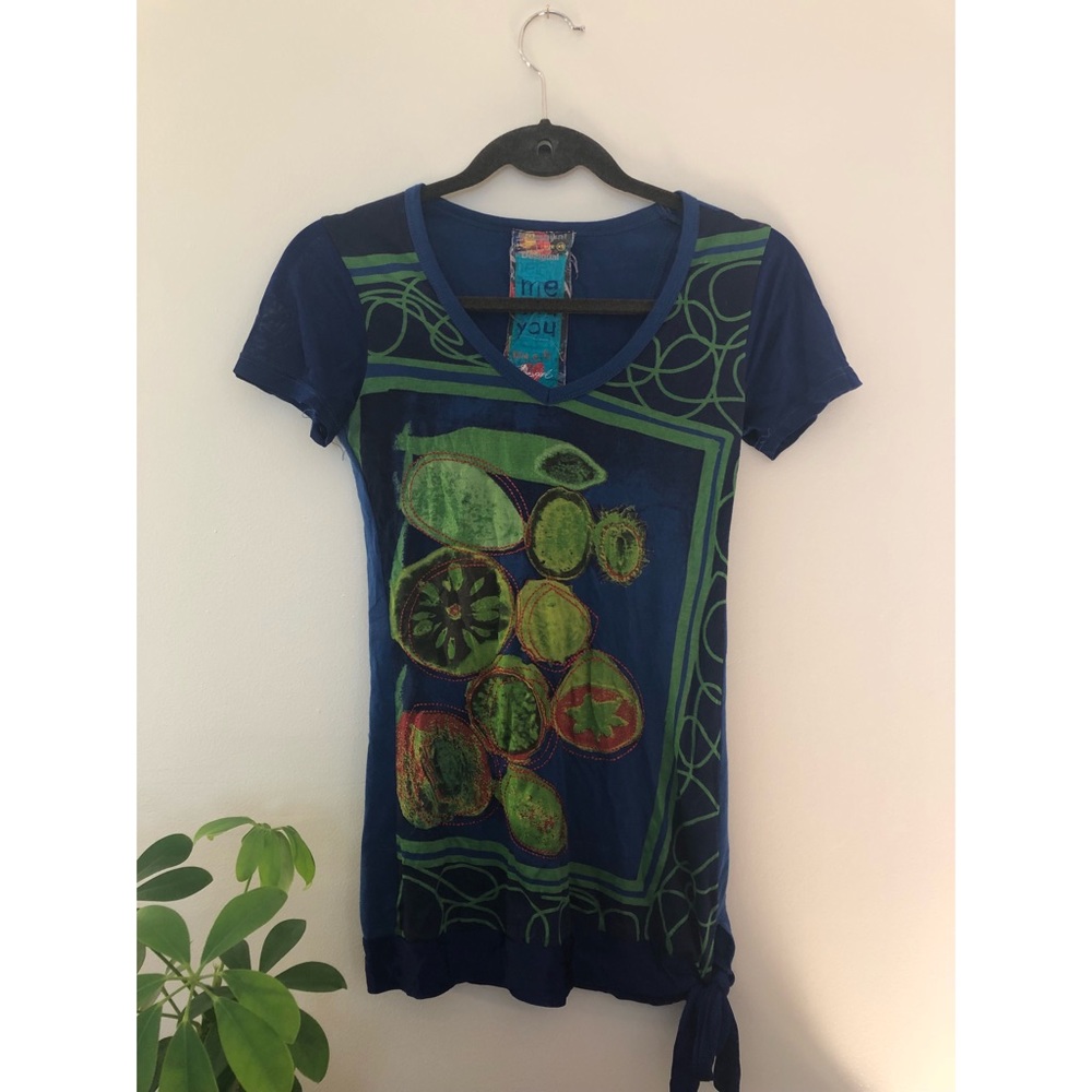 Desigual Embroidered Citrus Fruit T-shirt.