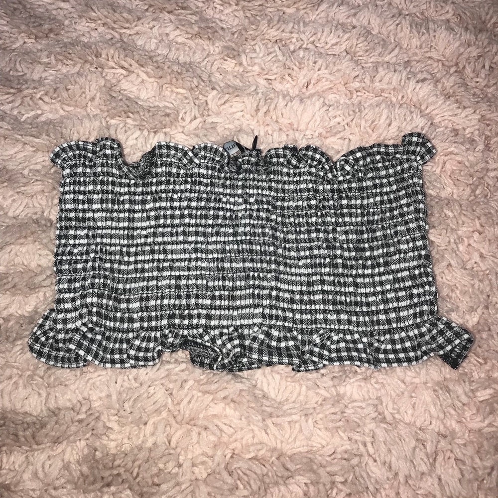 Gingham Print Bandeau Top