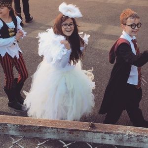 Angel wings and halo Halloween