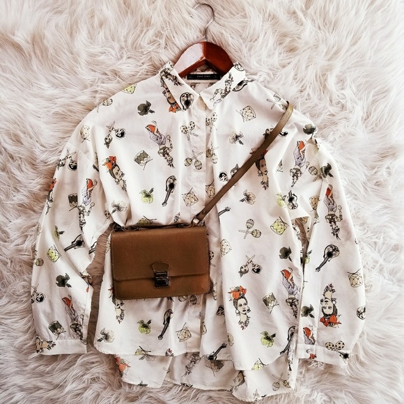 Zara Tops - Zara Basic Collection Print Shirt
