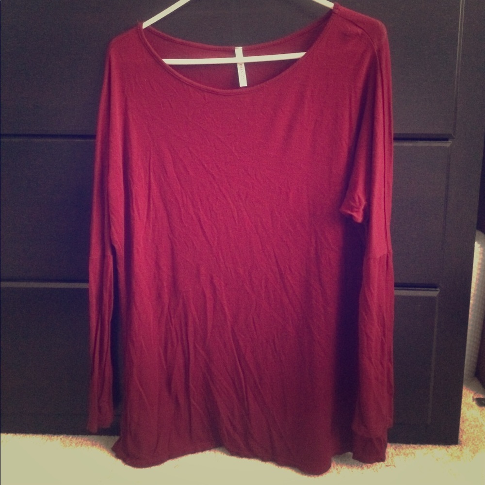 Red long sleeve blouse