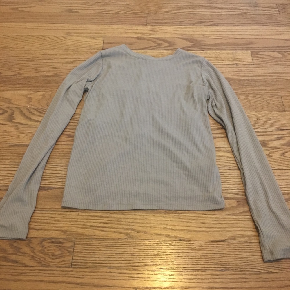Forever 21 backless ribbed long sleeve top M