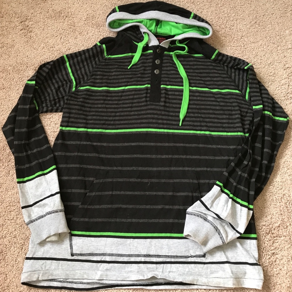 Green black and grey hoodie