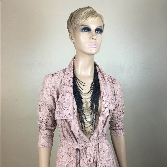 Black Beads Beaded Gold Bar Embellished Necklace - Picture 3 of 4