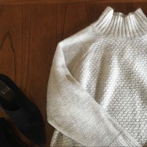 Soft Gray Mock-Neck Oversized Sweater
