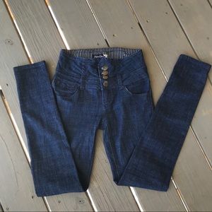 Papaya Butt Lifting High-Waist Skinny Jeans- Dark