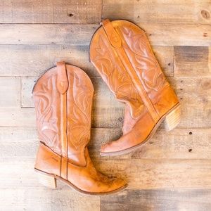 Vintage Miss Capezio Cognac Cowboy Boots 8M
