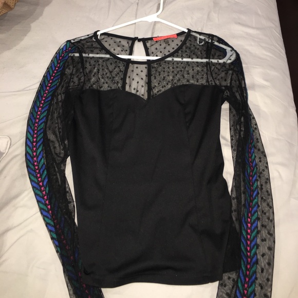Sheer long sleeve top - Picture 1 of 3