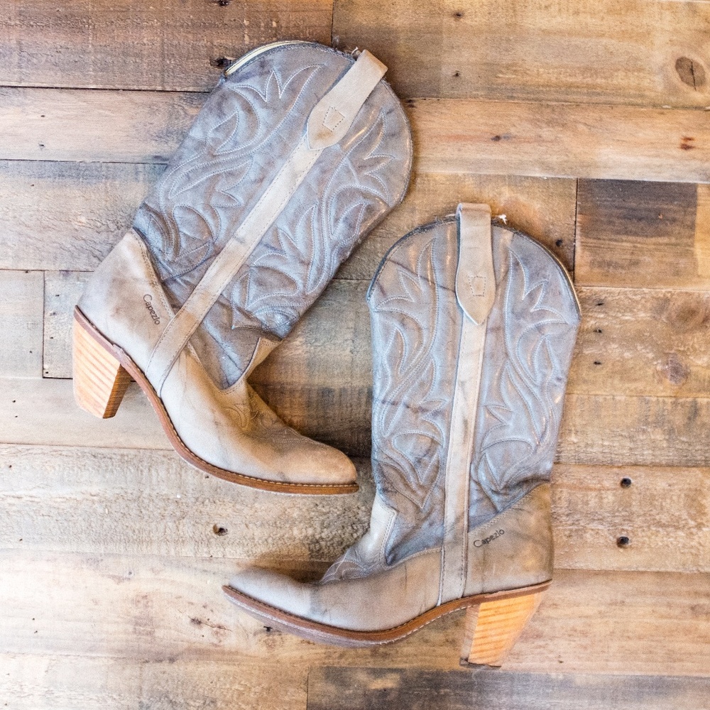 Vintage Miss Capezio Gray Cowboy Boots 8M