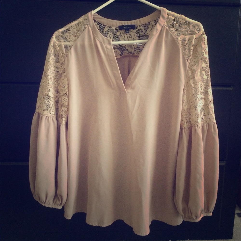 Bell sleeve lace top