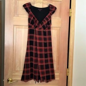 Betsey Johnson silk plaid dress, size 6