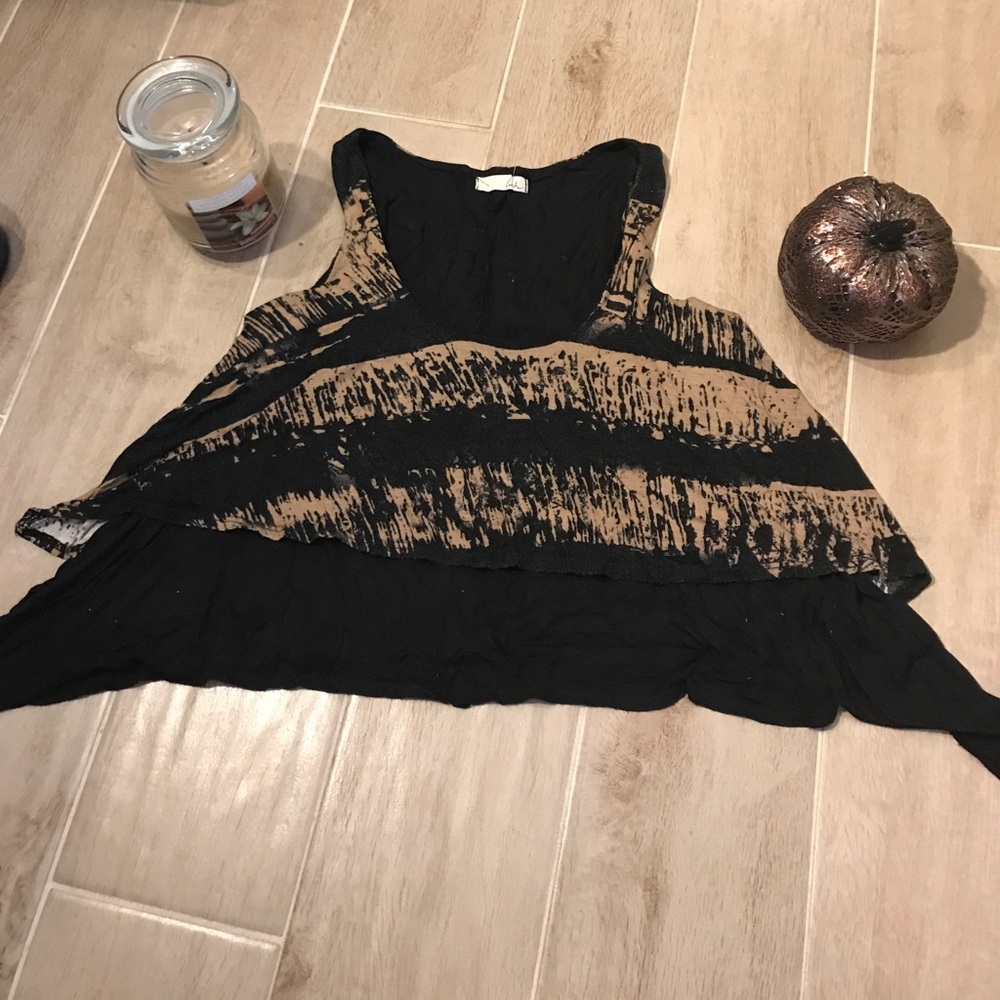 Lush | Small | Nude & Black Tank Crop Top |