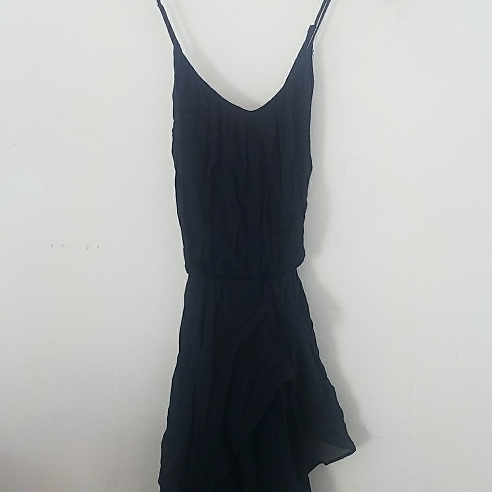 Guess Black Hi-low Spaghetti Strap Dress