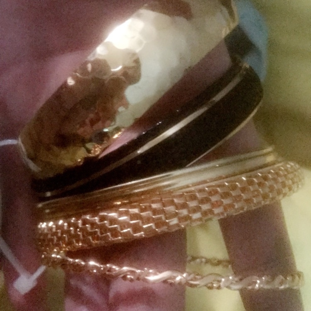 BRAND NEW Gold and Sparkly Black Set of Bracelets