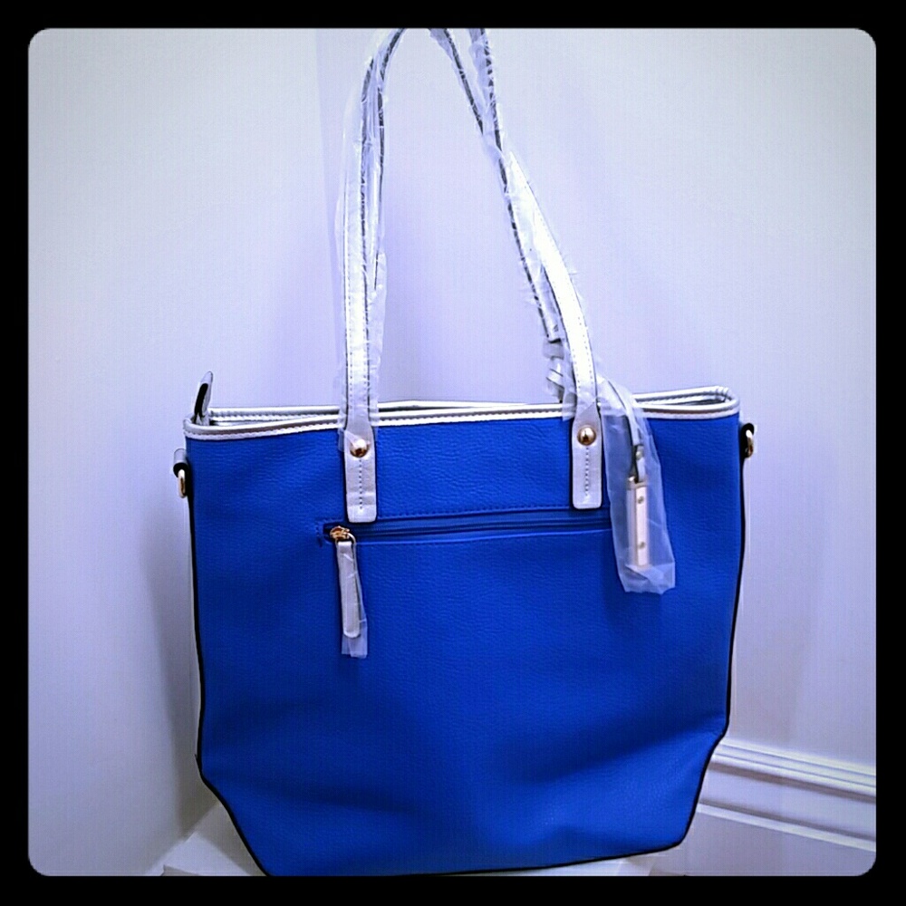 Alyssa vegan cobalt blue and silver bag