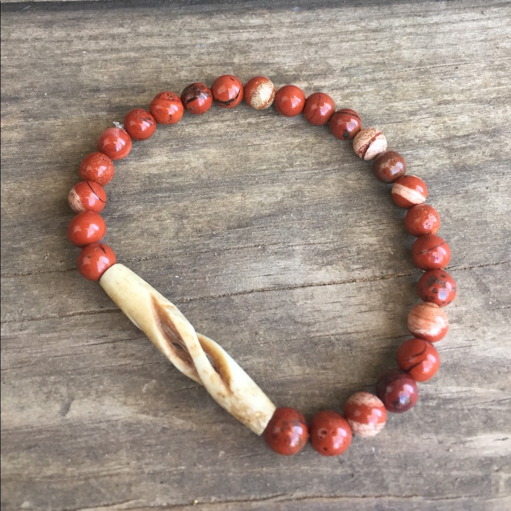 Handmade red jasper bracelet