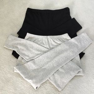 Black & Grey leggings sit at waist . Two pair