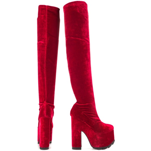Y.R.U. Red Labyrinth Platform Boots - Picture 1 of 3