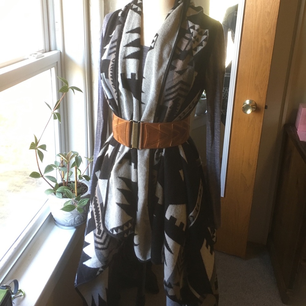 Patterned Draped Vest