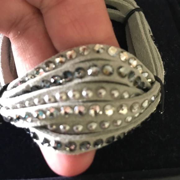 LAST ONE! Swarovski Leather and Crystal Bracelet - Picture 4 of 5