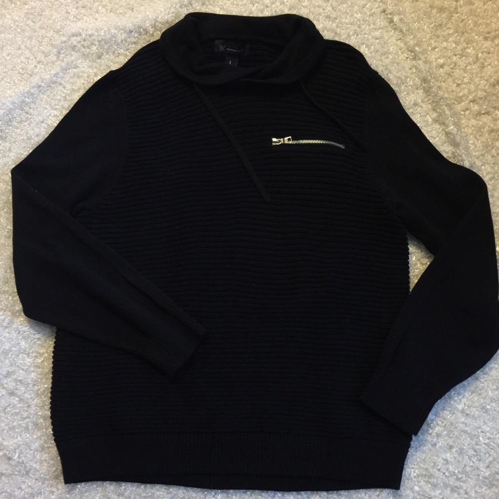 International concepts textured cowl neck sweater