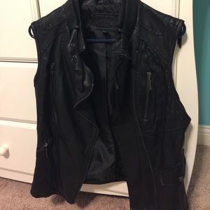 Black Chelsea and Violet Faux leather vest