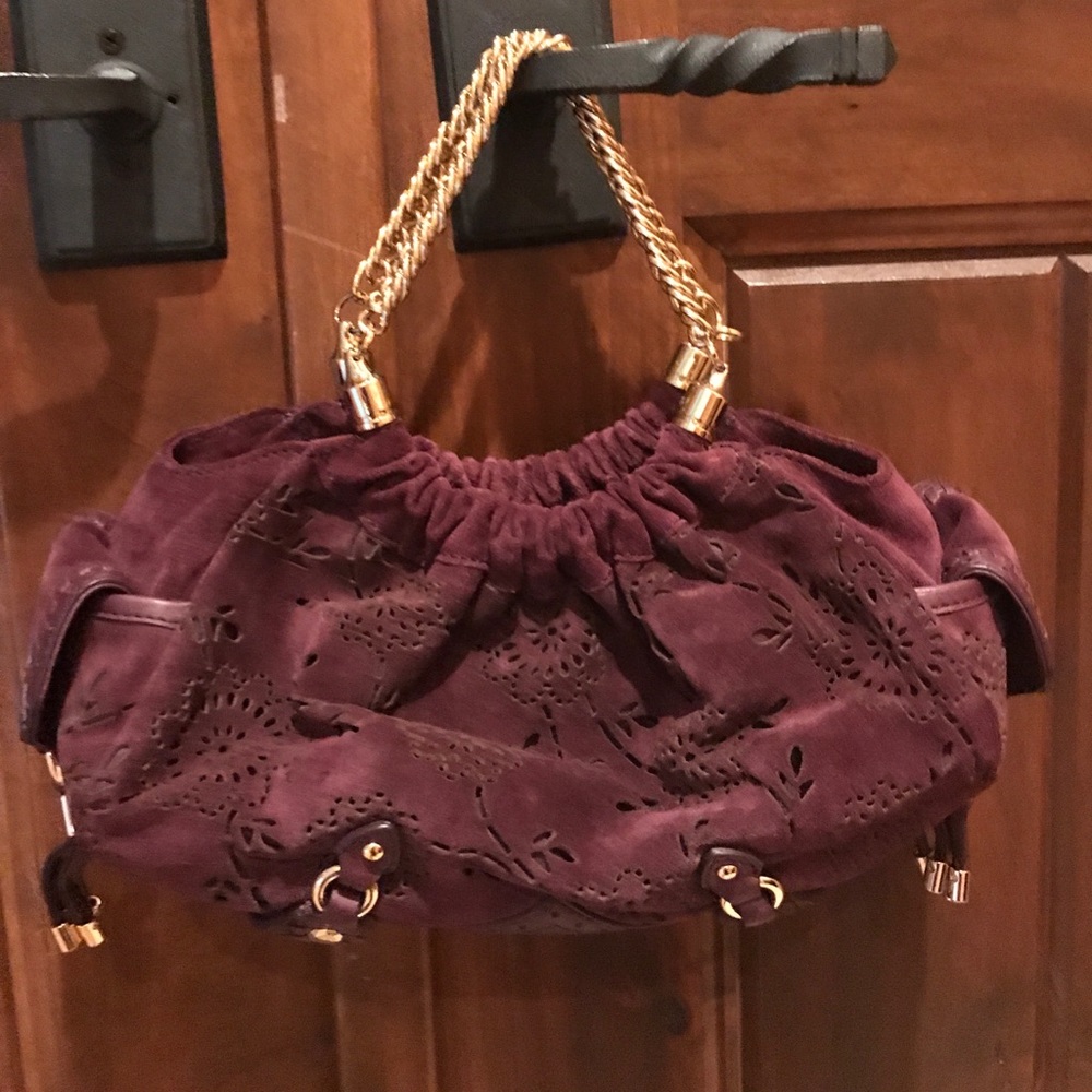 Cole Haan little purple soft fabric bag