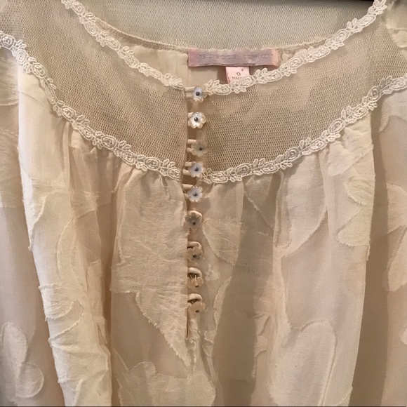 White silk Rebecca Taylor belted tunic dress - Picture 3 of 3