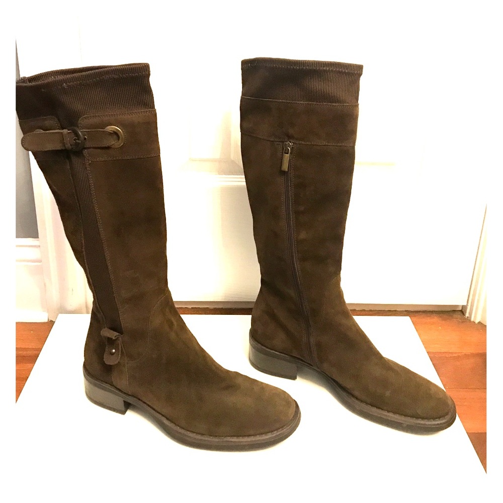 Aquatalia Weatherproofed Brown Suede Boots