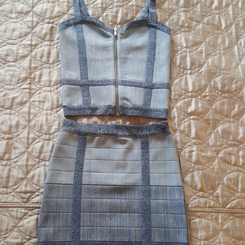Bebe bandage top and skirt
