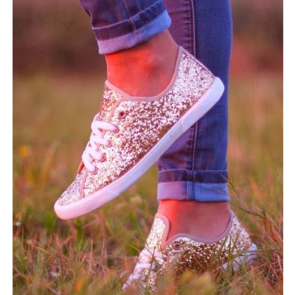 BRAND NEW! PINK GLITTER SNEAKERS 👟