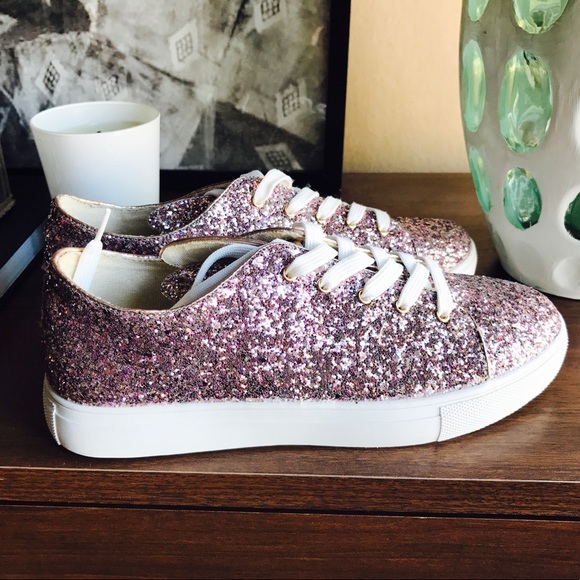 BRAND NEW! PINK GLITTER SNEAKERS 👟 - Picture 4 of 7