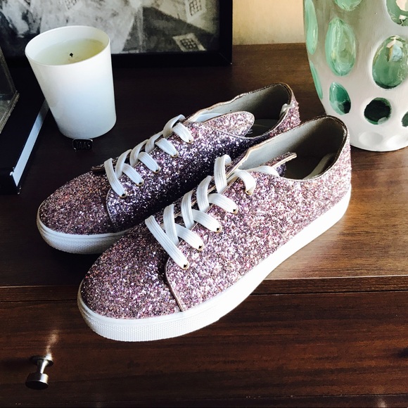BRAND NEW! PINK GLITTER SNEAKERS 👟 - Picture 2 of 7