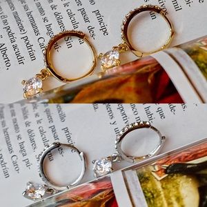 Jeweled small hoop earrings